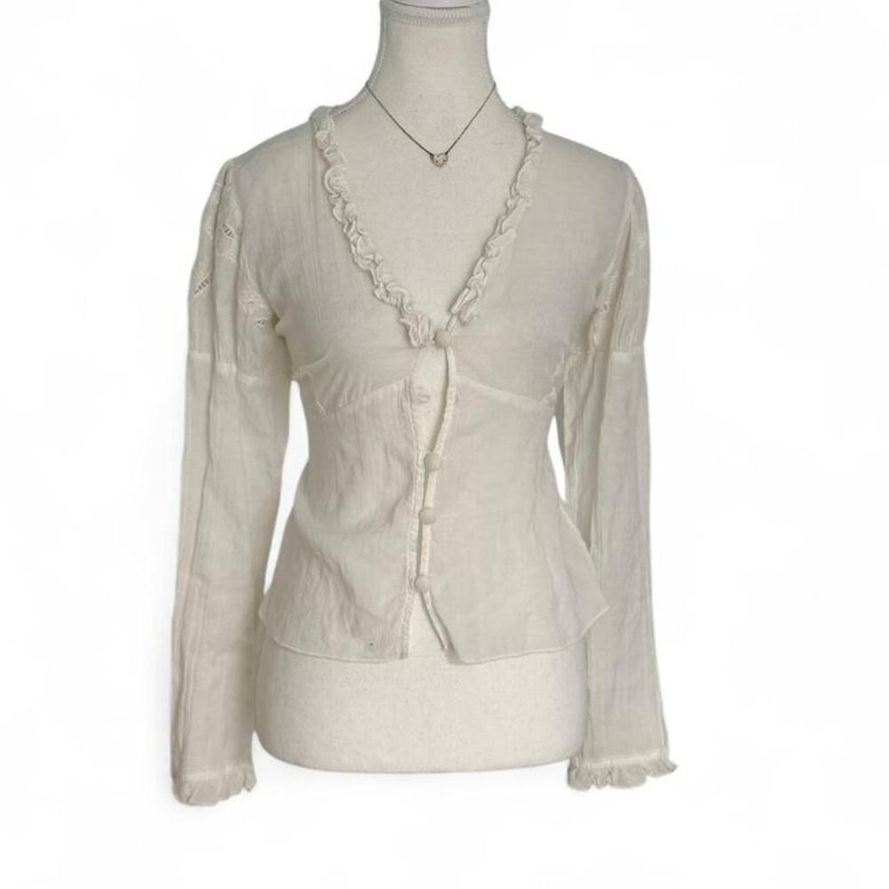 Rampage Clothing Long Sleeve Cottage Core Coquette Casual Top Lightweight Small